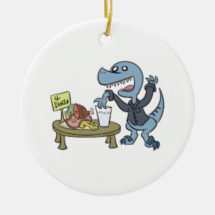 Raptor with Santa Treats Ornament
