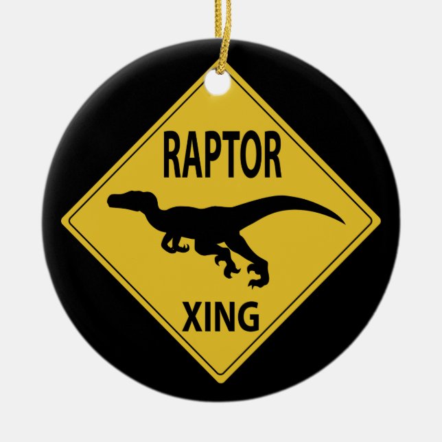 Raptor Xing Ceramic Tree Decoration (Front)