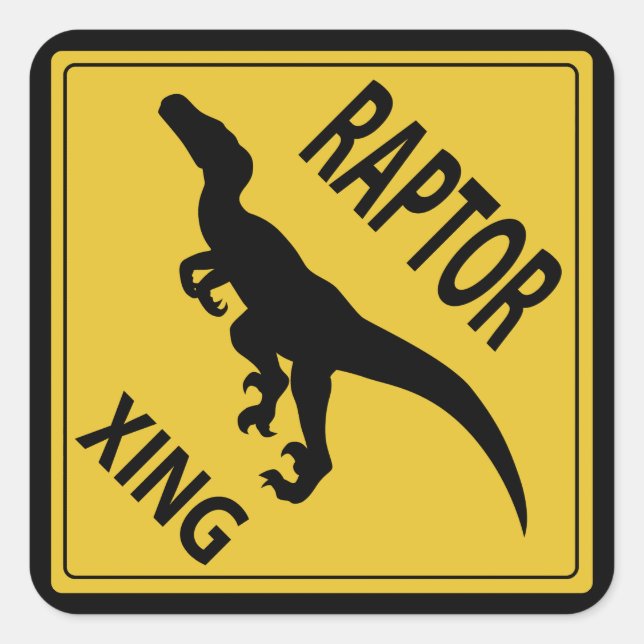 Raptor Xing Square Sticker (Front)