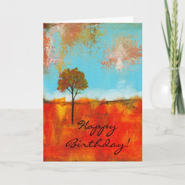 Rapture Abstract Landscape Tree Art Painting Card (Front)