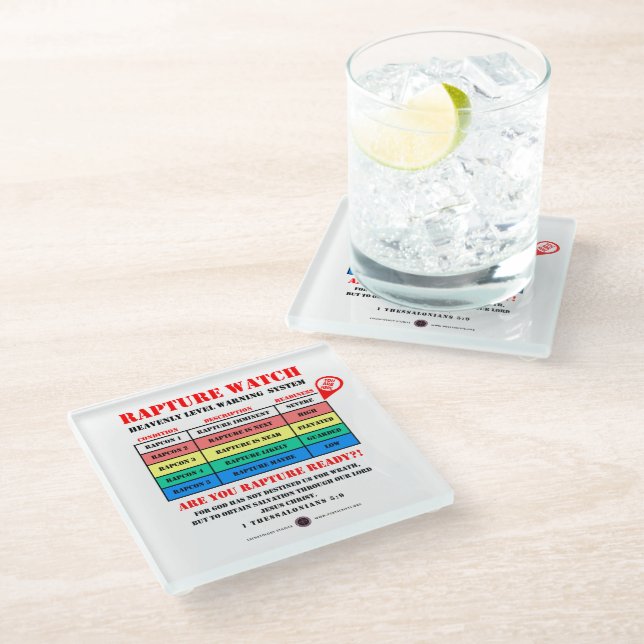 Rapture Alert Levels Glass Coaster (Angled)