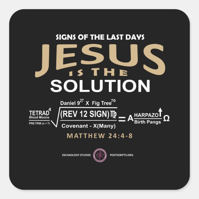 Rapture Equation Square Sticker (Front)