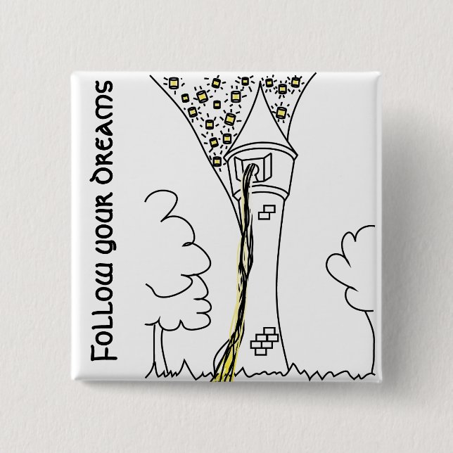 Rapunzel. Follow your dreams 15 Cm Square Badge (Front)