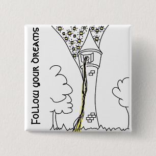 Rapunzel. Follow your dreams 15 Cm Square Badge