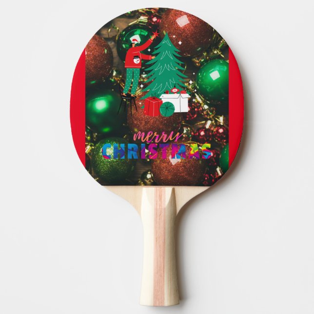 Raquete de ping-pong, traseira de Borracha Vermelh Ping Pong Paddle (Front)