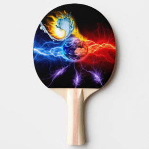 raquette planète feu et eau ping pong paddle