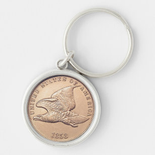 Rare 1858 Flying Eagle Cent Key Ring