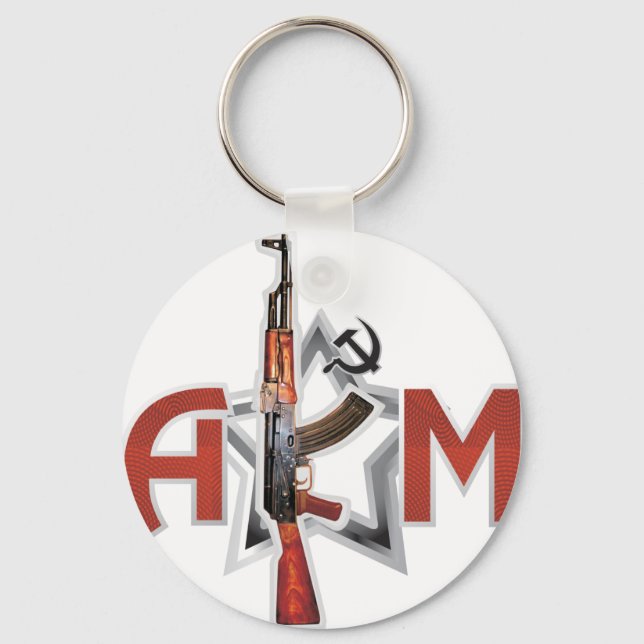 RARE AK-47 AKM ARMY KALASHNIKOV GUN MILITARY KEY RING (Front)