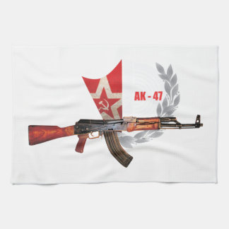 RARE AK-47 ARMY KALASHNIKOV GUN MILITARY TEA TOWEL