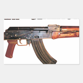 RARE AK-47 RUSSIAN ARMY KALASHNIKOV GUN MILITARY RECTANGULAR STICKER