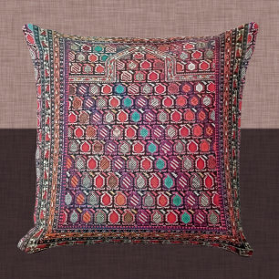Rare Antique Caucasian Oriental Rug Design  Cushion
