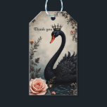 Rare as a black swan, timeless as true love.  gift tags<br><div class="desc">Rare as a black swan, timeless as true love. In a quiet moment beside still waters, the Royal Swan appears — crowned in grace and surrounded by delicate roses. A symbol of rare beauty and enduring devotion, the black swan represents a love that stands apart from all others. Framed by...</div>