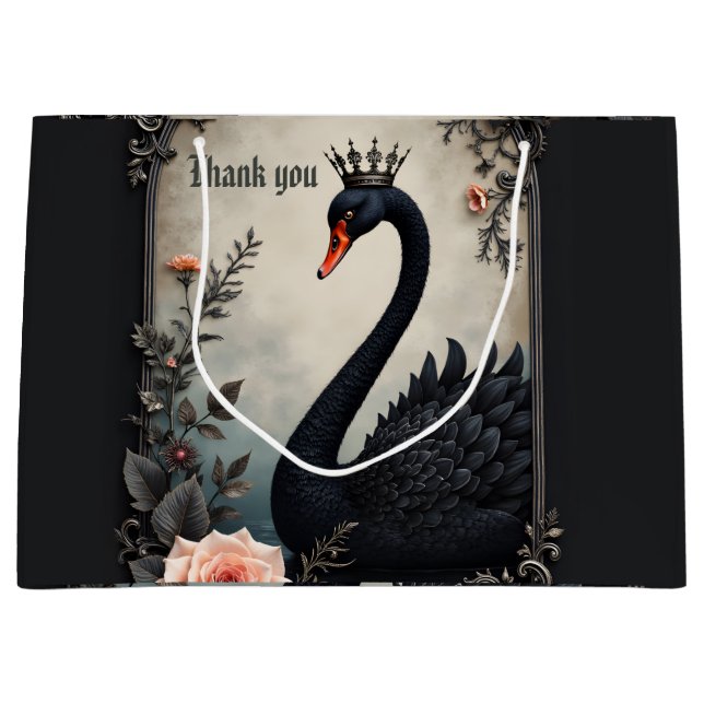 Rare as a black swan, timeless as true love.  large gift bag (Front)
