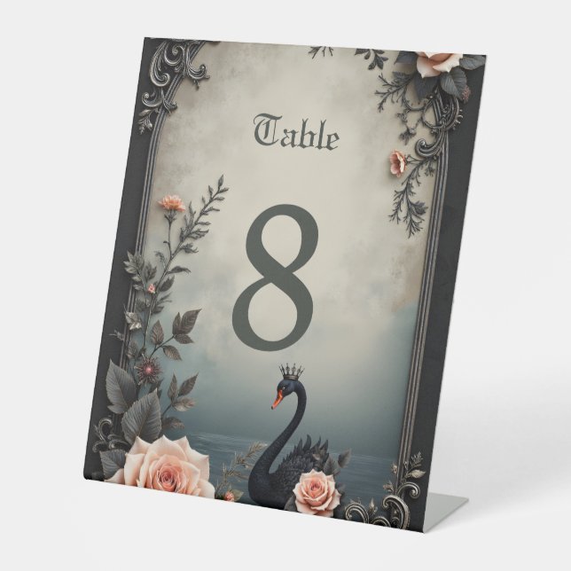 Rare as a black swan, timeless as true love.  pedestal sign (Front)