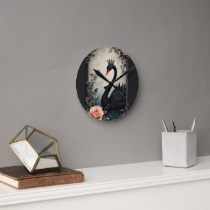Rare as a black swan, timeless as true love.  round clock