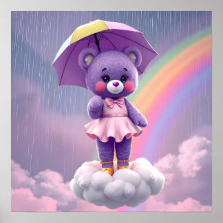 Rare Bear ~ Purple Poster