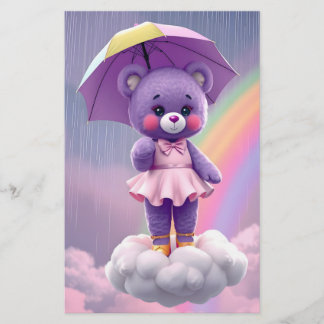 Rare Bear ~ Purple Stationery