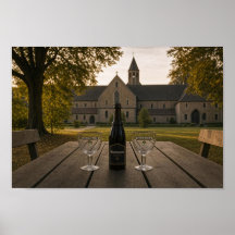 Rare Belgian Monastery Abbey Ale Scene Poster