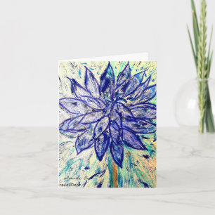 Rare Blue Dahlia  Card