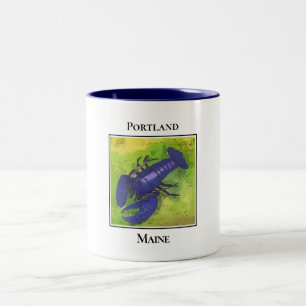 Rare Blue Lobster, Portland Maine Two-Tone Coffee Mug