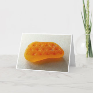 Rare Bright Orange Sea Glass with Texture Card