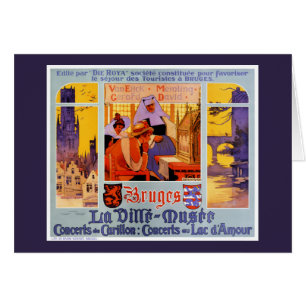 Rare Bruges Vintage Travel Poster Restored