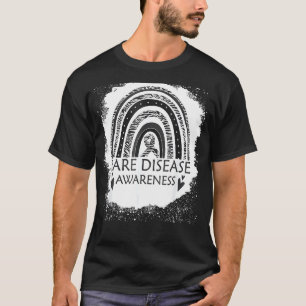 Rare Disease Awareness Bleached Rainbow Zebra Ribb T-Shirt