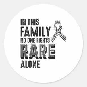 Rare Disease Awareness Day Zebra Ribbon Classic Round Sticker