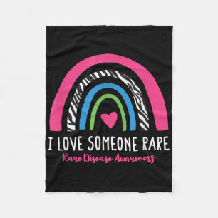 Rare Disease Awareness - I Love Someone Rare Zebra Fleece Blanket
