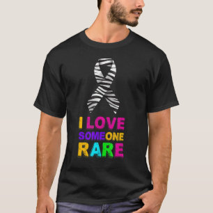 Rare Disease Awareness  I Love Someone Rare Zebra  T-Shirt