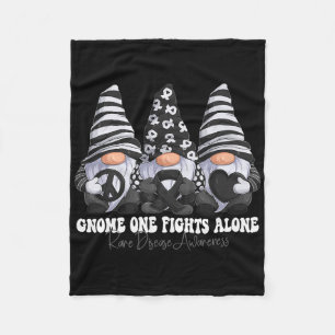 Rare Disease Awareness Month Zebra Ribbon Gnomies Fleece Blanket