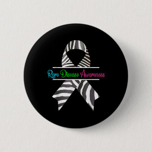 Rare Disease Awareness Shirt - Zebra Rare Disease 6 Cm Round Badge