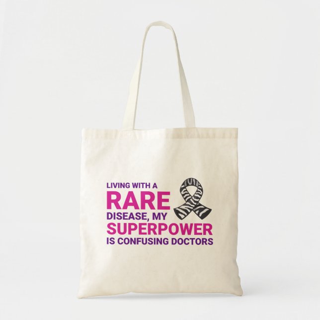 Rare Disease Awareness Superpower Doctor Confusion Tote Bag (Front)