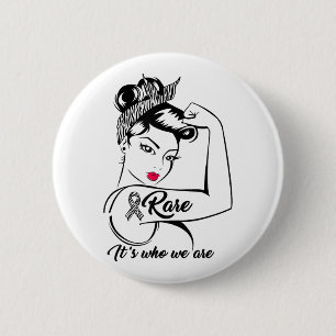Rare Disease Awareness Warrior Zebra Ribbon Strong 6 Cm Round Badge