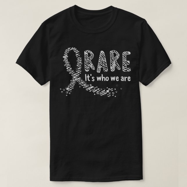 Rare Disease Awareness Warrior Zebra Ribbon Suppor T-Shirt (Design Front)