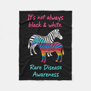 Rare Disease Awareness Zebra Its Not Black White Fleece Blanket