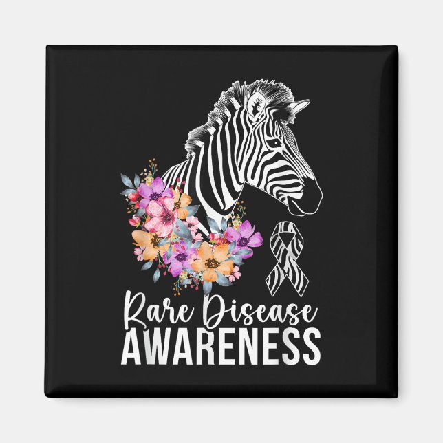 Rare Disease Awareness Zebra Rare Disease Warrior  Magnet (Front)