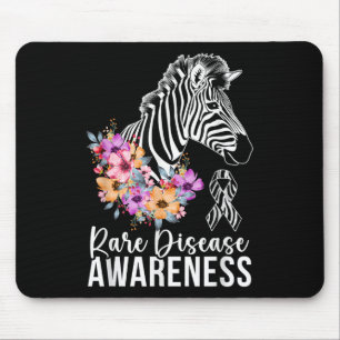 Rare Disease Awareness Zebra Rare Disease Warrior  Mouse Pad