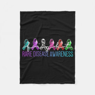 Rare Disease Awareness Zebra Ribbon Chronic Diseas Fleece Blanket