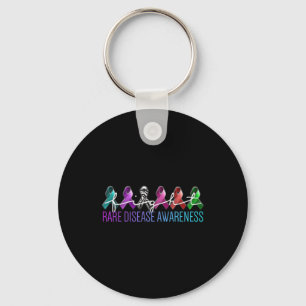 Rare Disease Awareness Zebra Ribbon Chronic Diseas Key Ring