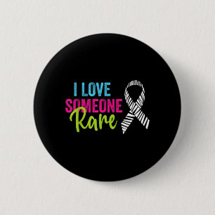 Rare Disease Awareness Zebra Ribbon Love Someone 6 Cm Round Badge
