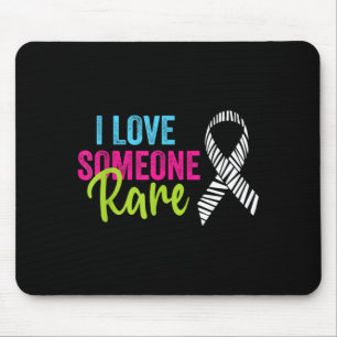 Rare Disease Awareness Zebra Ribbon Love Someone Mouse Pad