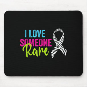 Rare Disease Awareness Zebra Ribbon Love Someone Mouse Pad
