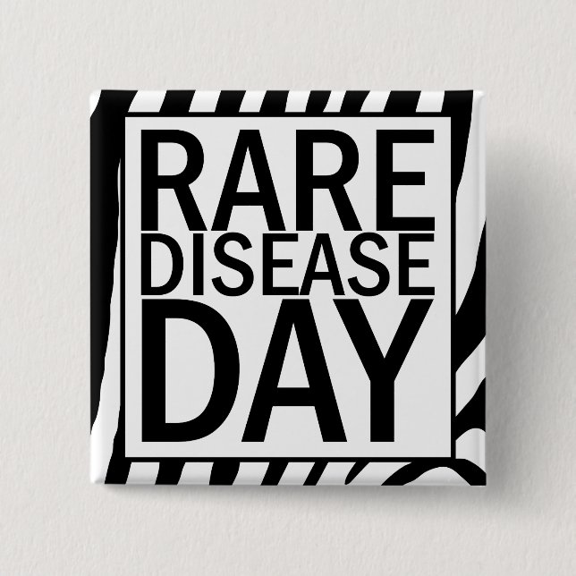 Rare Disease Day button (zebra print) (Front)
