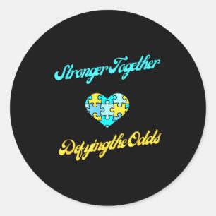 Rare Disease Day Stronger Together Defying The Odd Classic Round Sticker