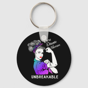 Rare Disease Warrior Unbreakable T-Shirt Awareness Key Ring