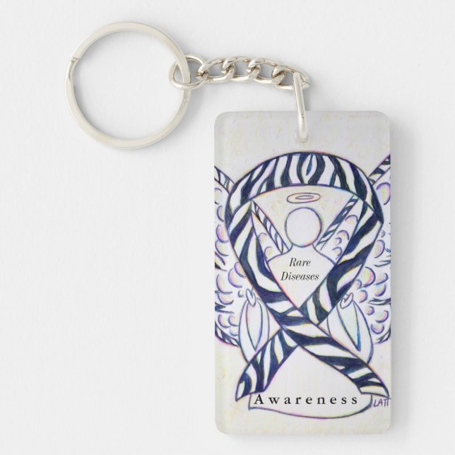 Rare Diseases Angel Awareness Ribbon Keychain (Front)