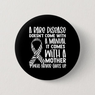 Rare Diseases Awareness Zebra Ribbon Mother Gives 6 Cm Round Badge