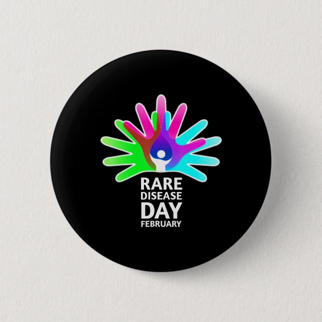 Rare Diseases Day 2022 - Rare Disease Awareness T- 6 Cm Round Badge (Front)