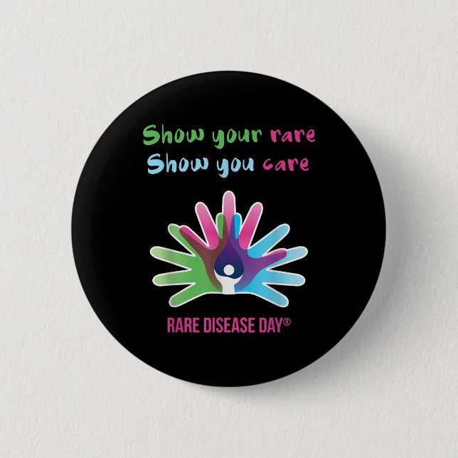 Rare Diseases Day Awareness Rare Disease Support G 6 Cm Round Badge (Front)